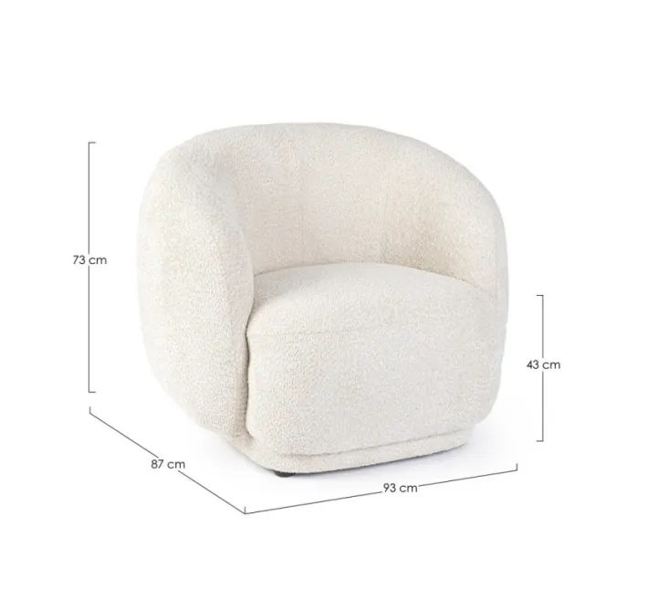 Bizzotto Poltrone E Chaise Longue>POLTRONA EFFETTO BOUCLE' NATURALE - TECLA
