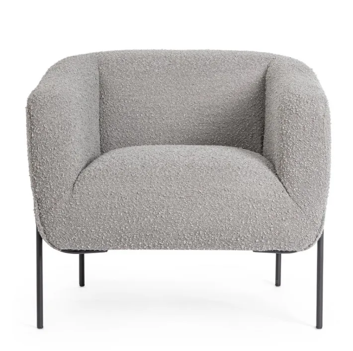 Bizzotto Poltrone E Chaise Longue>POLTRONA EFFETTO BOUCLE' GRIGIO - CLAUDINE