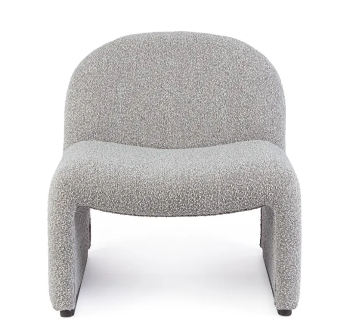 Bizzotto Poltrone E Chaise Longue>POLTRONA EFFETTO BOUCLE' GRIGIO - BASSILLA