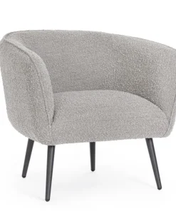 Bizzotto Poltrone E Chaise Longue>POLTRONA EFFETTO BOUCLE' GRIGIO - AVRIL