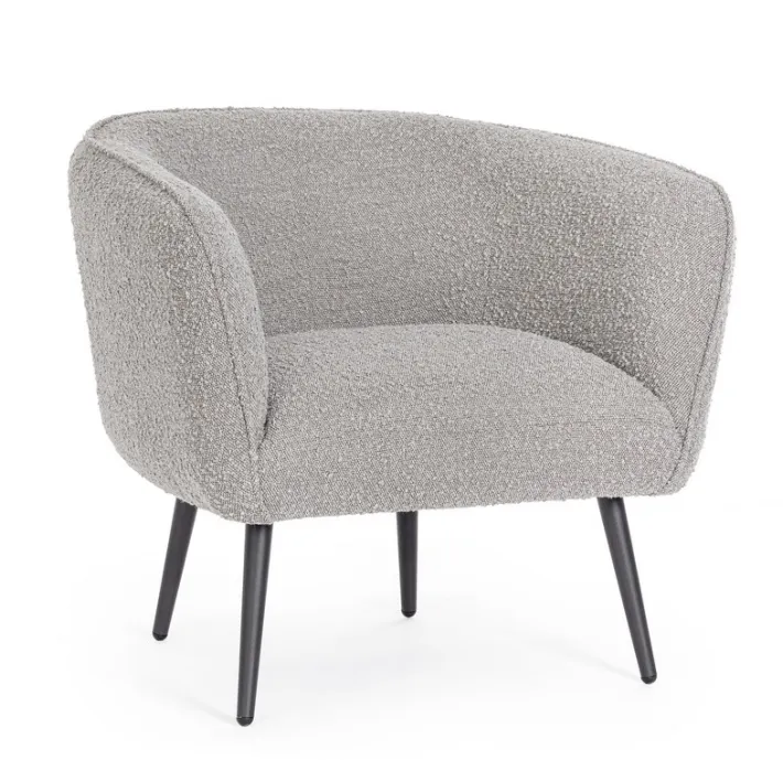 Bizzotto Poltrone E Chaise Longue>POLTRONA EFFETTO BOUCLE' GRIGIO - AVRIL