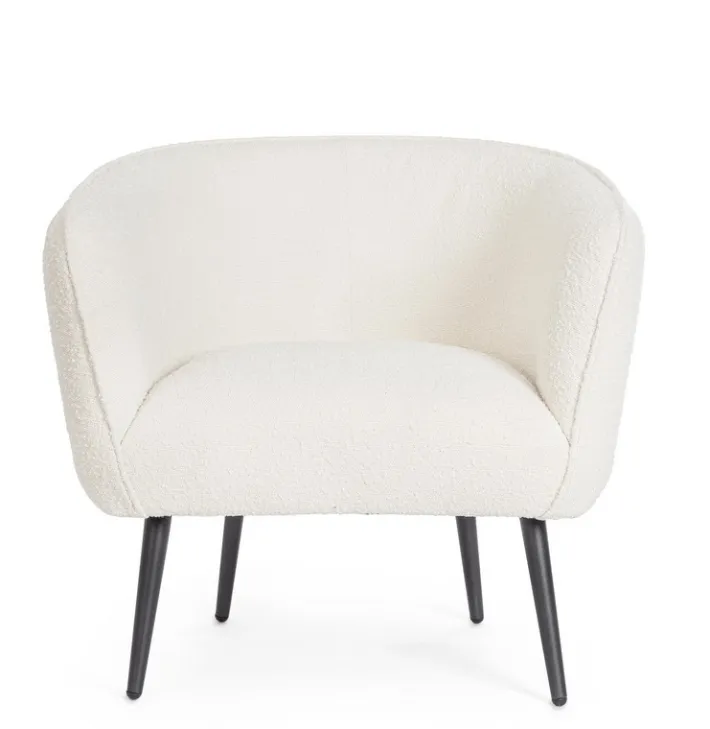 Bizzotto Poltrone E Chaise Longue>POLTRONA EFFETTO BOUCLE' BIANCO - AVRIL