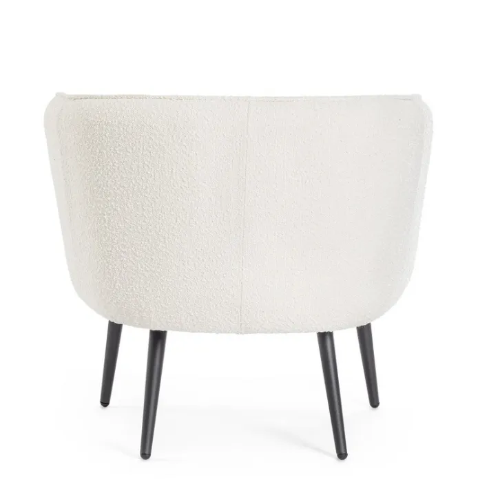 Bizzotto Poltrone E Chaise Longue>POLTRONA EFFETTO BOUCLE' BIANCO - AVRIL