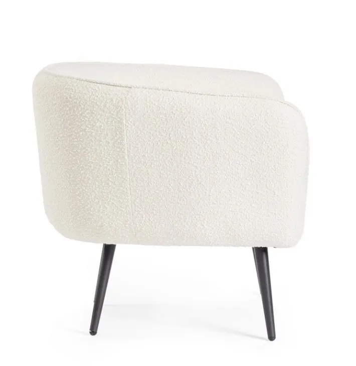 Bizzotto Poltrone E Chaise Longue>POLTRONA EFFETTO BOUCLE' BIANCO - AVRIL