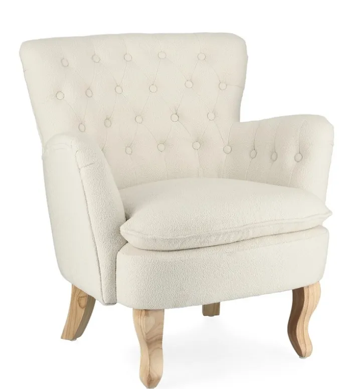 Bizzotto Poltrone E Chaise Longue>POLTRONA EFFETTO BOUCLE' PANNA - ORLINS