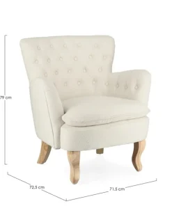 Bizzotto Poltrone E Chaise Longue>POLTRONA EFFETTO BOUCLE' PANNA - ORLINS