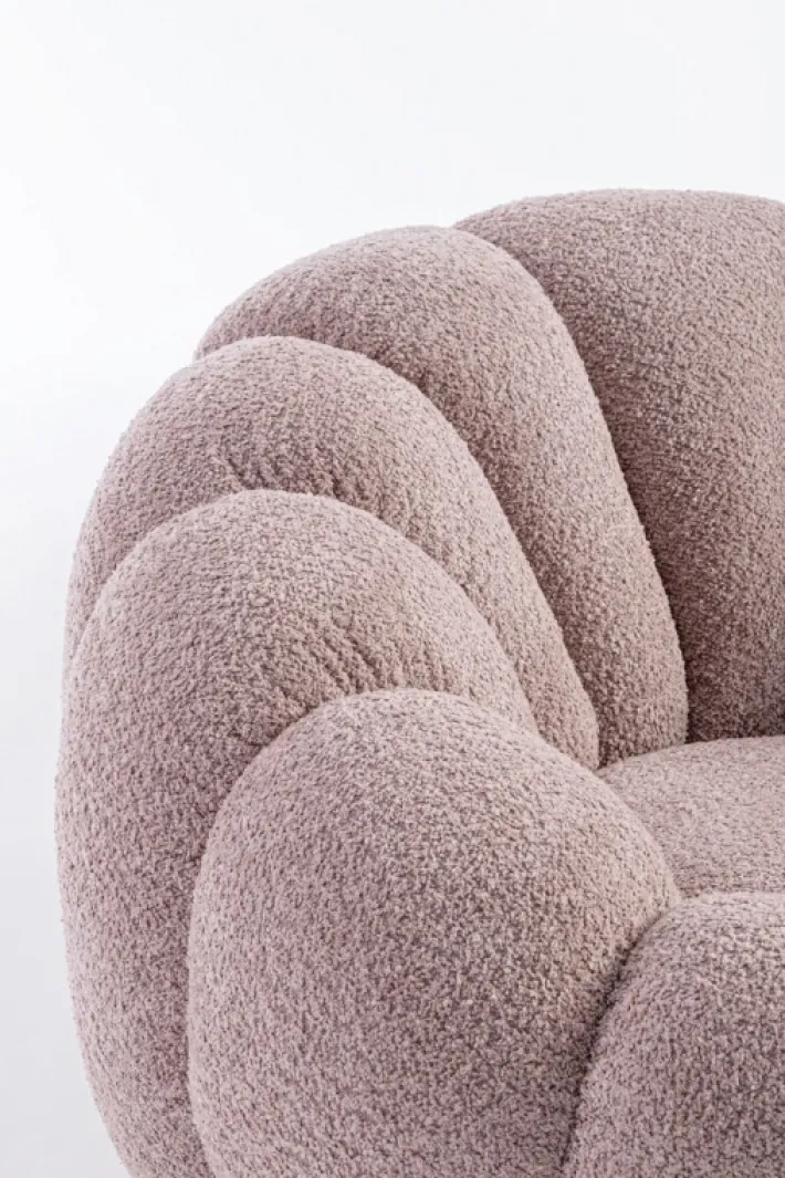 Bizzotto Poltrone E Chaise Longue>POLTRONA GIREVOLE EFFETTO BOUCLE' ROSA ANTICO - FLOREL