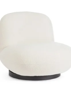 Bizzotto Poltrone E Chaise Longue>POLTRONA GIREVOLE EFFETTO BOUCLE' BIANCO - MARGOT