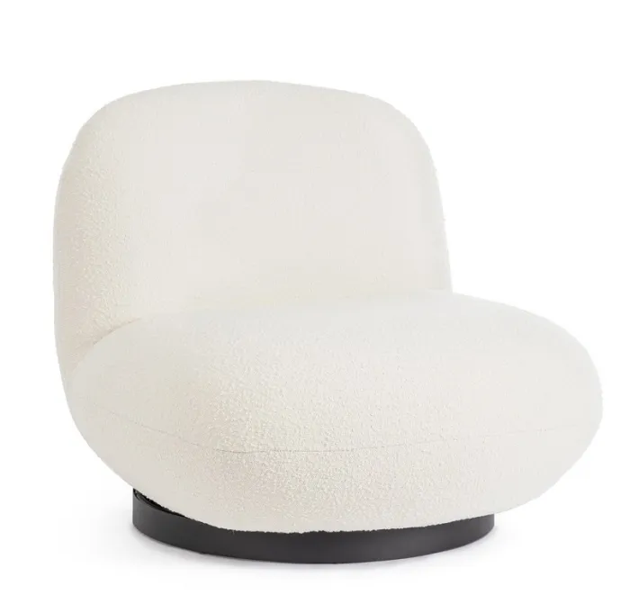 Bizzotto Poltrone E Chaise Longue>POLTRONA GIREVOLE EFFETTO BOUCLE' BIANCO - MARGOT