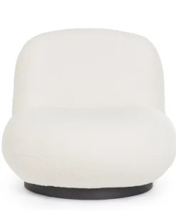 Bizzotto Poltrone E Chaise Longue>POLTRONA GIREVOLE EFFETTO BOUCLE' BIANCO - MARGOT
