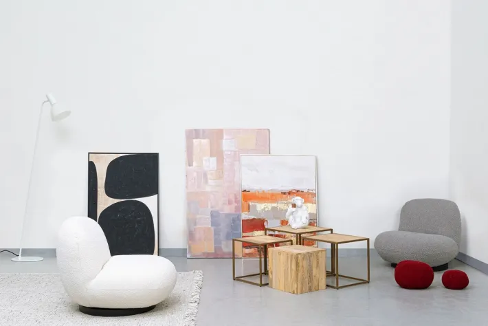 Bizzotto Poltrone E Chaise Longue>POLTRONA GIREVOLE EFFETTO BOUCLE' BIANCO - MARGOT