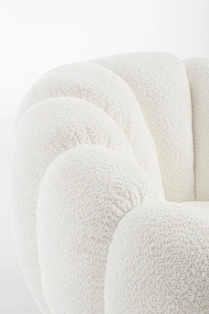 Bizzotto Poltrone E Chaise Longue>POLTRONA GIREVOLE EFFETTO BOUCLE' BIANCO - FLOREL