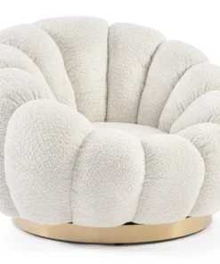 Bizzotto Poltrone E Chaise Longue>POLTRONA GIREVOLE EFFETTO BOUCLE' NATURALE - FLOREL