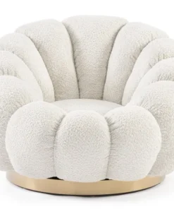 Bizzotto Poltrone E Chaise Longue>POLTRONA GIREVOLE EFFETTO BOUCLE' NATURALE - FLOREL