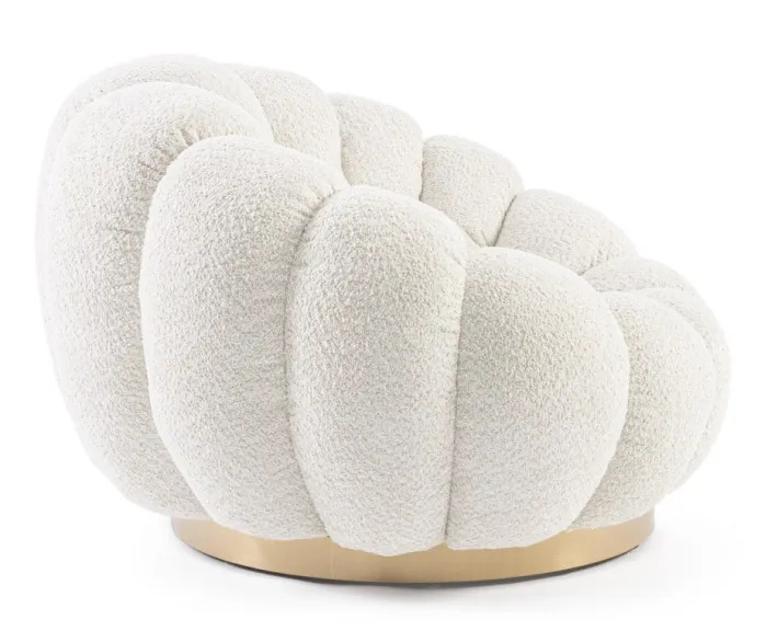 Bizzotto Poltrone E Chaise Longue>POLTRONA GIREVOLE EFFETTO BOUCLE' NATURALE - FLOREL