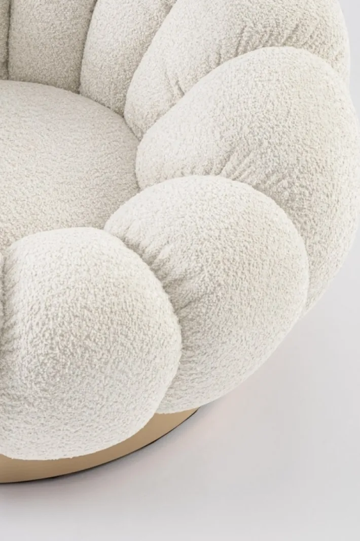 Bizzotto Poltrone E Chaise Longue>POLTRONA GIREVOLE EFFETTO BOUCLE' NATURALE - FLOREL