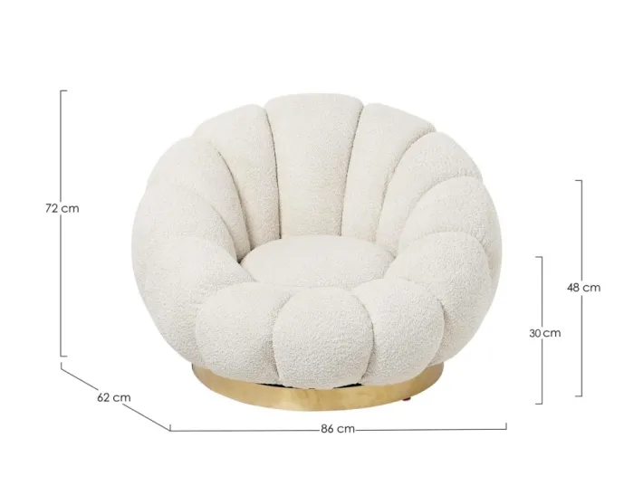 Bizzotto Poltrone E Chaise Longue>POLTRONA GIREVOLE EFFETTO BOUCLE' NATURALE - FLOREL