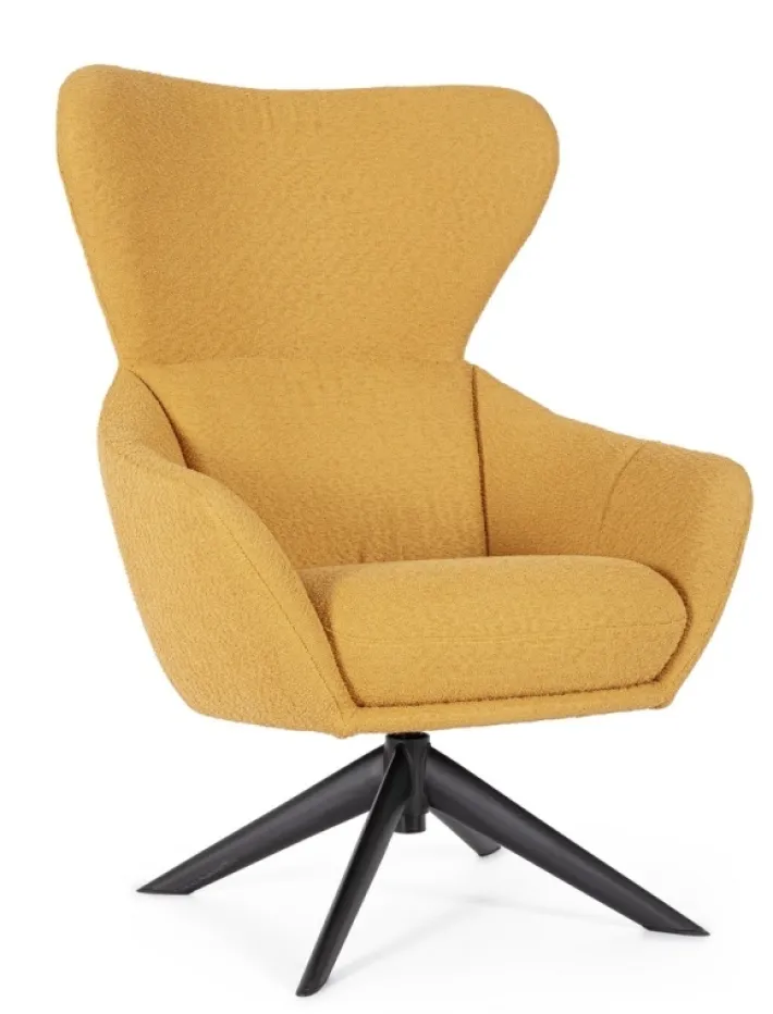 Bizzotto Poltrone E Chaise Longue>POLTRONA GIREVOLE HAILEY SENAPE