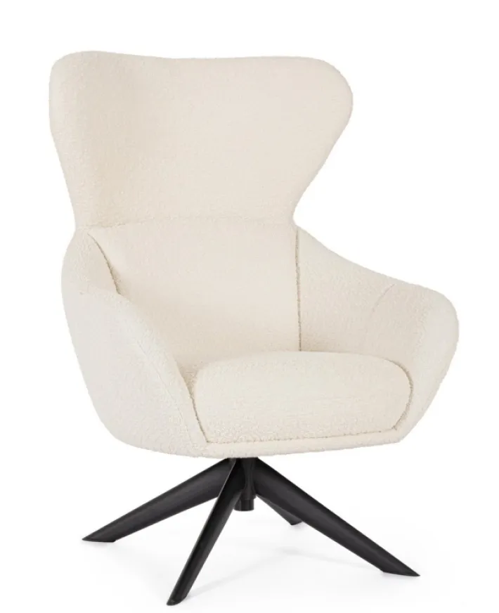 Bizzotto Poltrone E Chaise Longue>POLTRONA GIREVOLE HAILEY SNOW