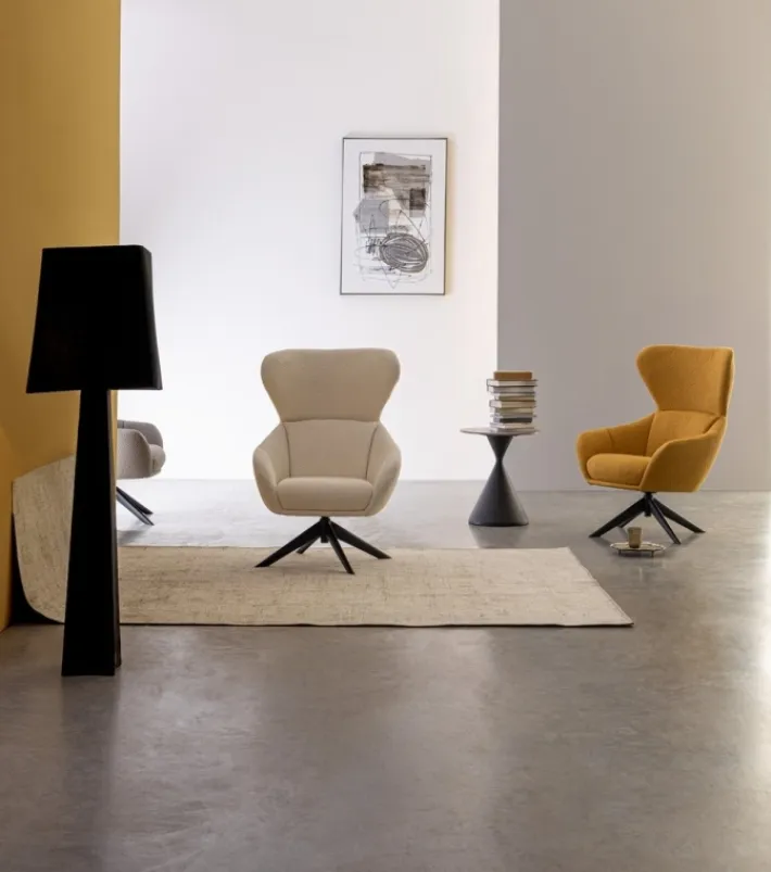 Bizzotto Poltrone E Chaise Longue>POLTRONA GIREVOLE HAILEY SNOW