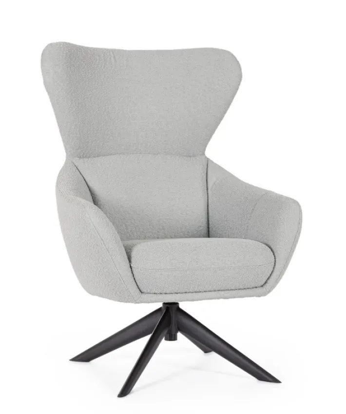 Bizzotto Poltrone E Chaise Longue>POLTRONA GIREVOLE HAILEY GRIGIO