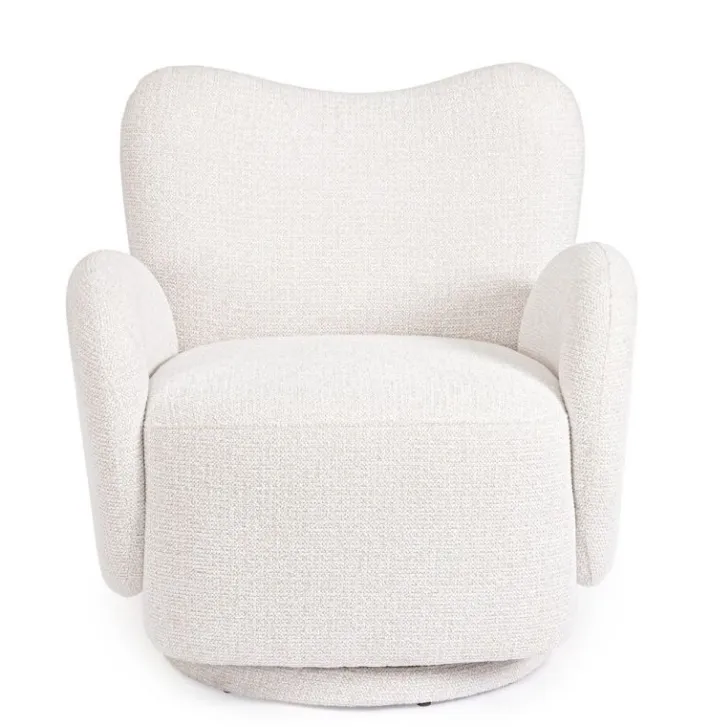 Bizzotto Poltrone E Chaise Longue>POLTRONA GIREVOLE HARPER BIANCO