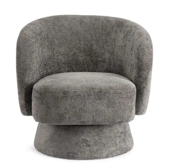 Bizzotto Poltrone E Chaise Longue>POLTRONA GIREVOLE JULIENNE GRIGIO SCURO