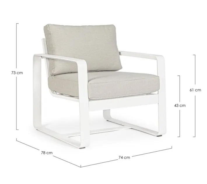Bizzotto Poltrone>POLTRONA IN ALLUMINIO BIANCO YK11 - MERRIGAN