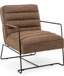 Bizzotto Poltrone E Chaise Longue>POLTRONA IN ECOPELLE MARRONE - BRIANNA