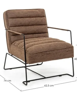 Bizzotto Poltrone E Chaise Longue>POLTRONA IN ECOPELLE MARRONE - BRIANNA