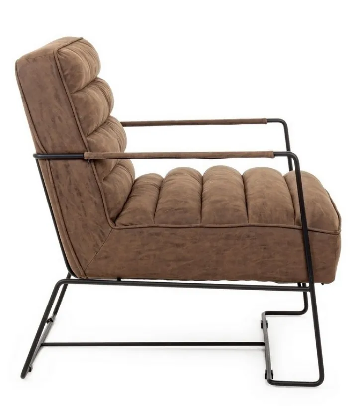 Bizzotto Poltrone E Chaise Longue>POLTRONA IN ECOPELLE MARRONE - BRIANNA