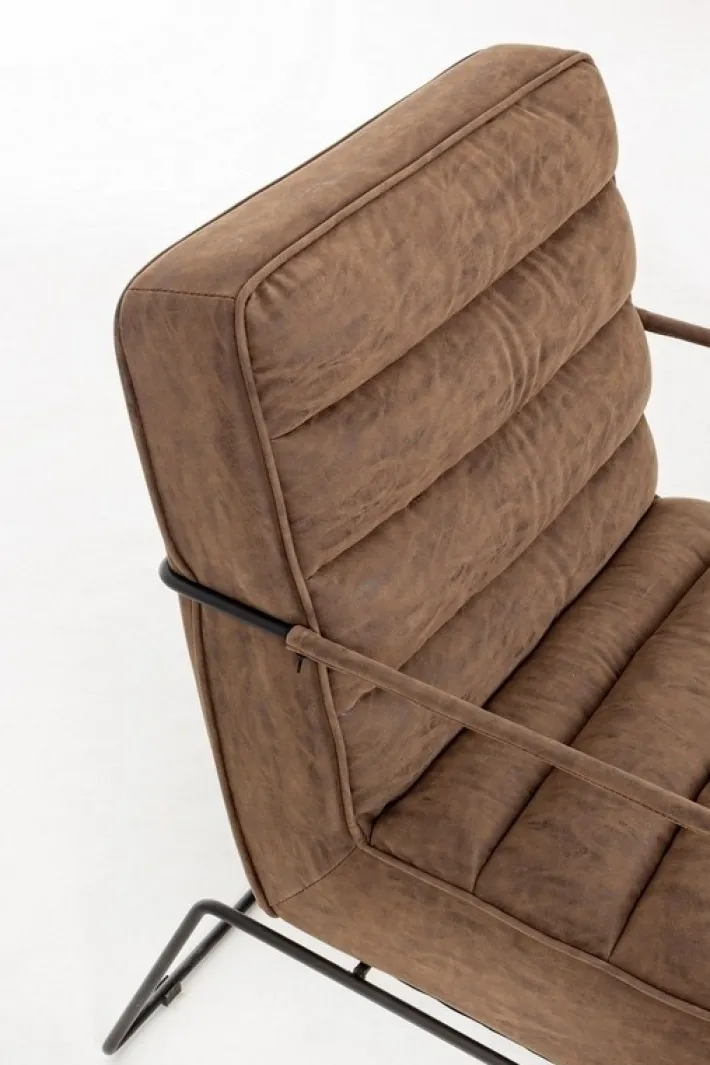 Bizzotto Poltrone E Chaise Longue>POLTRONA IN ECOPELLE MARRONE - BRIANNA