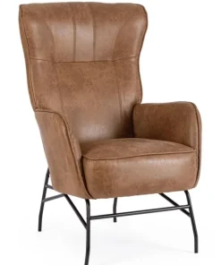 Bizzotto Poltrone E Chaise Longue>POLTRONA IN ECOPELLE MARRONE - NASIRA