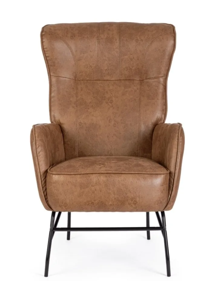 Bizzotto Poltrone E Chaise Longue>POLTRONA IN ECOPELLE MARRONE - NASIRA