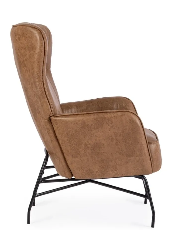 Bizzotto Poltrone E Chaise Longue>POLTRONA IN ECOPELLE MARRONE - NASIRA