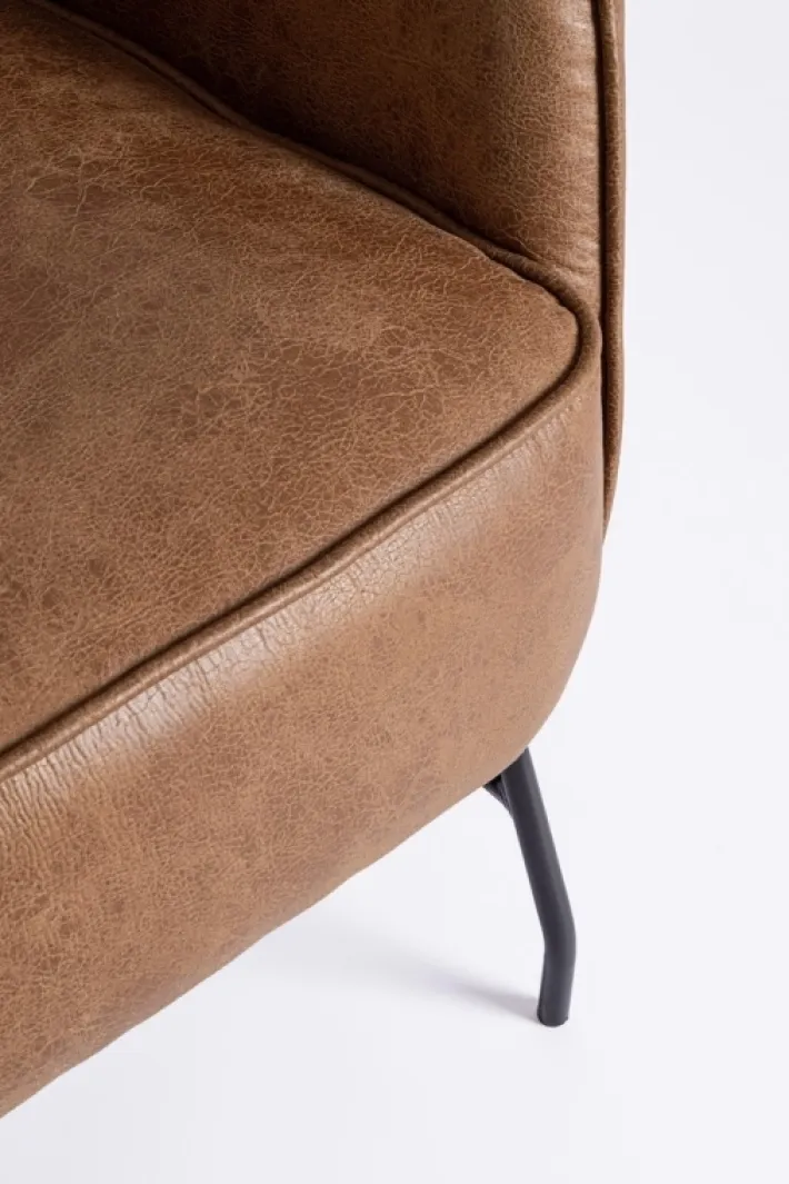 Bizzotto Poltrone E Chaise Longue>POLTRONA IN ECOPELLE MARRONE - NASIRA