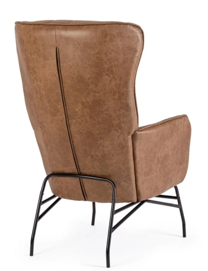 Bizzotto Poltrone E Chaise Longue>POLTRONA IN ECOPELLE MARRONE - NASIRA