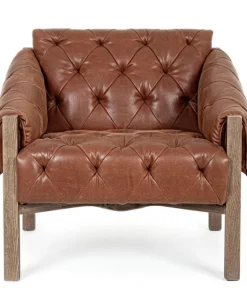 Bizzotto Poltrone E Chaise Longue>POLTRONA IN ECOPELLE MARRONE - HARRISON