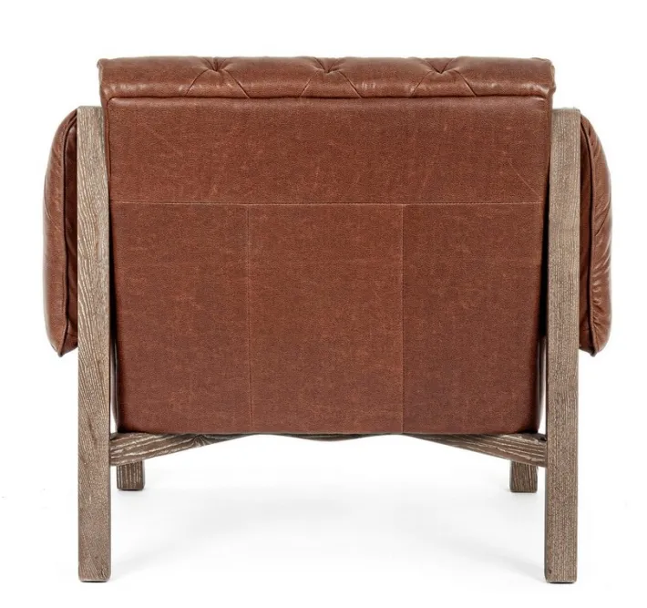 Bizzotto Poltrone E Chaise Longue>POLTRONA IN ECOPELLE MARRONE - HARRISON