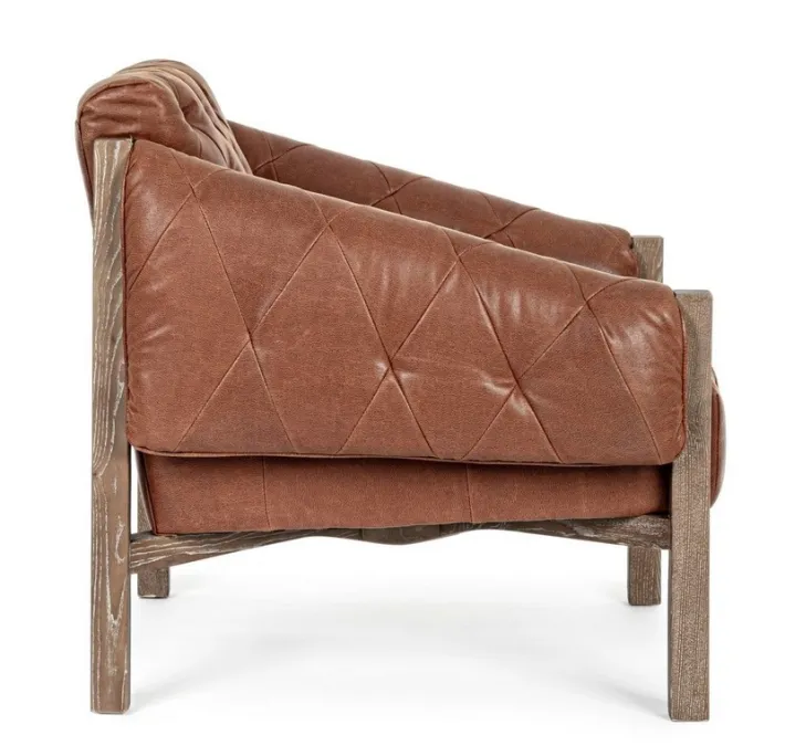 Bizzotto Poltrone E Chaise Longue>POLTRONA IN ECOPELLE MARRONE - HARRISON