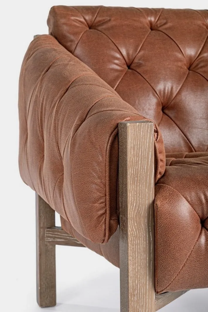Bizzotto Poltrone E Chaise Longue>POLTRONA IN ECOPELLE MARRONE - HARRISON