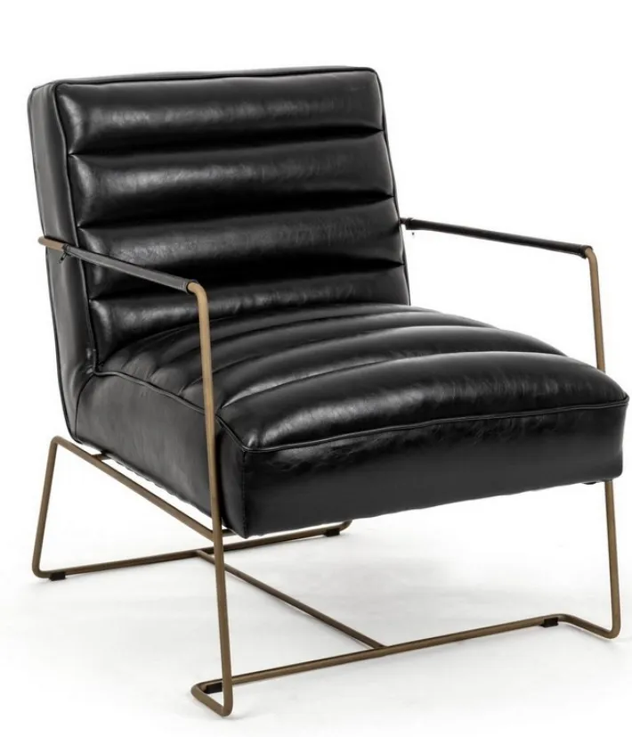 Bizzotto Poltrone E Chaise Longue>POLTRONA IN ECOPELLE NERA - BRIANNA
