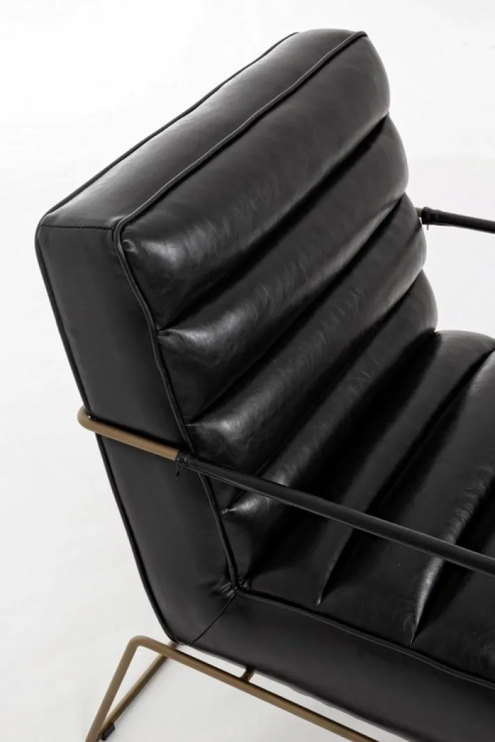Bizzotto Poltrone E Chaise Longue>POLTRONA IN ECOPELLE NERA - BRIANNA