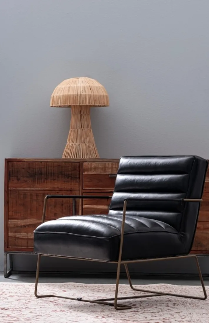 Bizzotto Poltrone E Chaise Longue>POLTRONA IN ECOPELLE NERA - BRIANNA