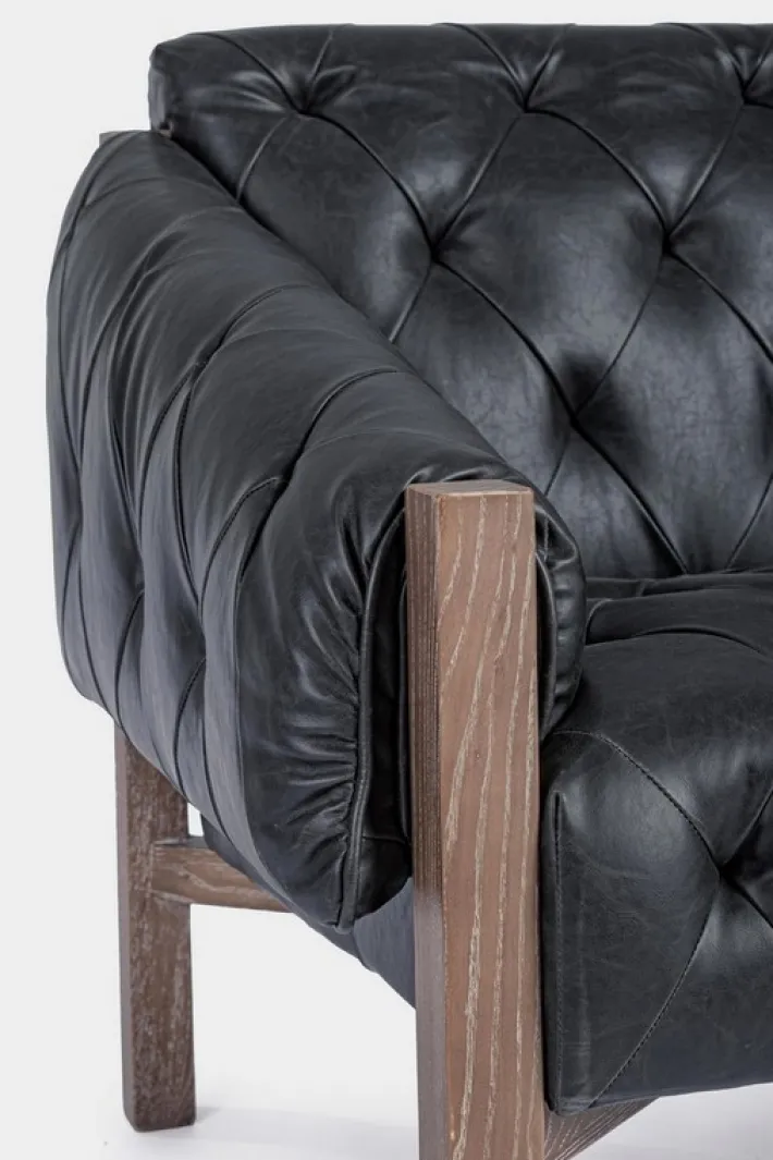 Bizzotto Poltrone E Chaise Longue>POLTRONA IN ECOPELLE NERO - HARRISON