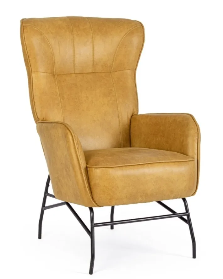 Bizzotto Poltrone E Chaise Longue>POLTRONA IN ECOPELLE SENAPE - NASIRA