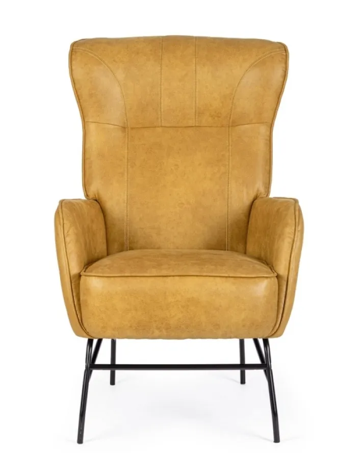 Bizzotto Poltrone E Chaise Longue>POLTRONA IN ECOPELLE SENAPE - NASIRA