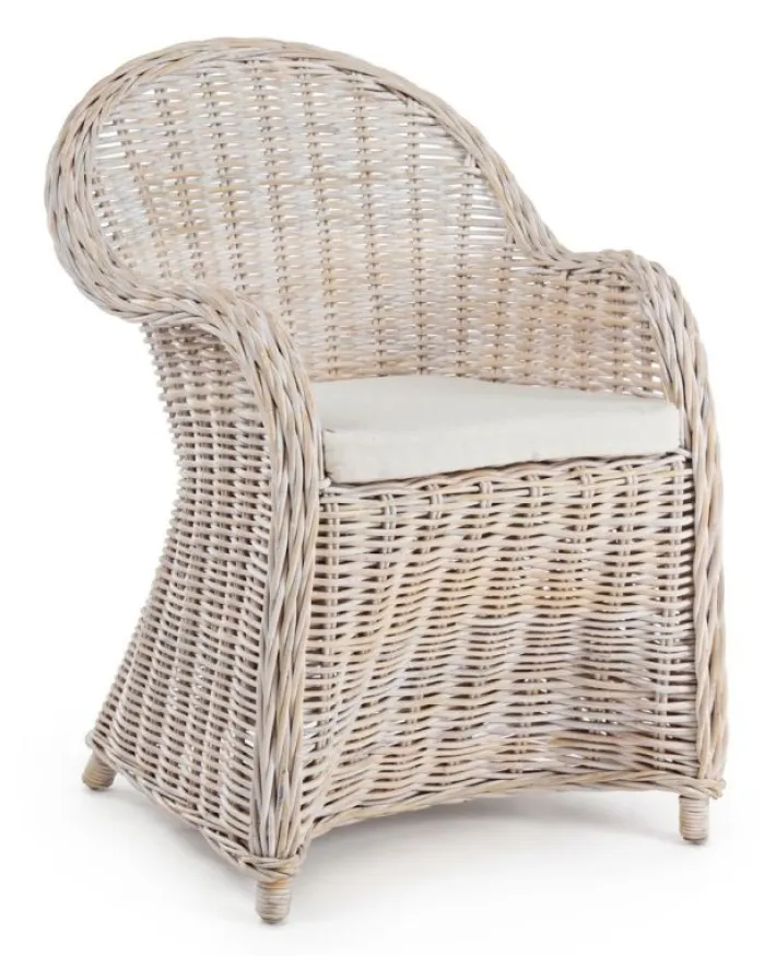 Bizzotto Sedie>POLTRONA IN FIBRE NATURALI BIANCA - MARTIN NEW