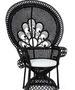 Bizzotto Poltrone E Chaise Longue>POLTRONA IN FIBRE NATURALI SFODERABILE NERO - PEACOCK