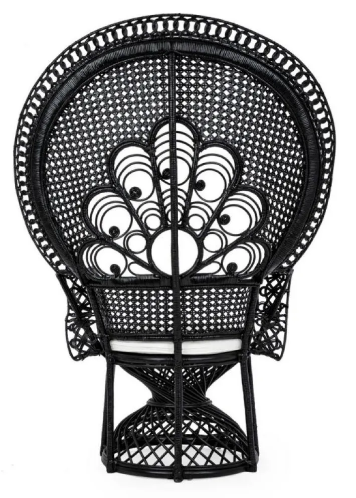 Bizzotto Poltrone E Chaise Longue>POLTRONA IN FIBRE NATURALI SFODERABILE NERO - PEACOCK